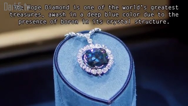 The Hope Diamond is one of the world's greatest treasures, awash in a deep blue color due to the presence of boron in its crystal structure.