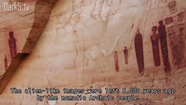 The alien-like images were left 8000 years ago by the nomadic Archaic people...