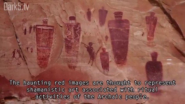 The haunting red imaged are thought to represent shamanistic art associated with ritual activities of the Archaic people.