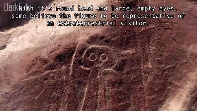 With it's round head and large, empty eyes, some believe the figure to be representative of an extraterrestrial visitor.