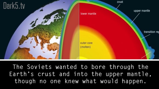 The Soviets wanted to bore through the Earth's crust and into the upper mantle, though no one knew what would happen.