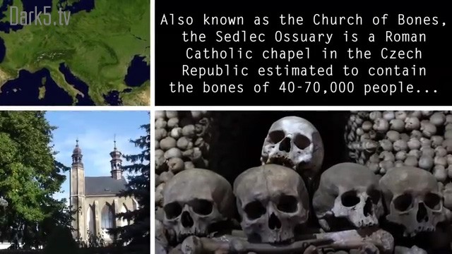 Also known as the Church of Bones, the Sedlec Ossuary is a Roman Catholic chapel in the Czech Repuclic estimated to contain the bones of 40-70,000 people...