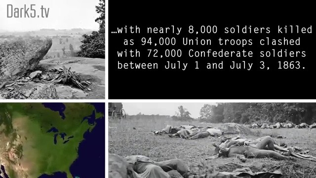 ...with nearly 8,000 soldiers killed as 94,000 Union troops clashed with 72,000 Confederate soldiers between July 1 and July 3, 1863.
