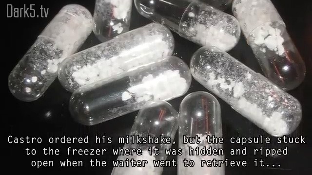 Castro ordered his milkshake, but the capsule stuck to the freezer where it was hidden and ripped open when the waiter went to retrieve it...