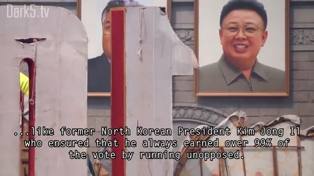 ...like former North Korean President Kim Jong Il who ensured that he always earned over 99% of the vote by running unopposed.
