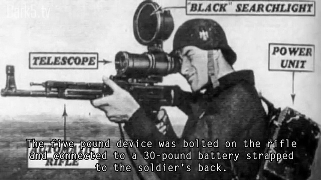 The five pound device was bolted on the rifle and connected to a 30-pound battery strapped to the soldier's back.