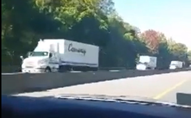 Enormously Strange Truck Convoy Caught on Film