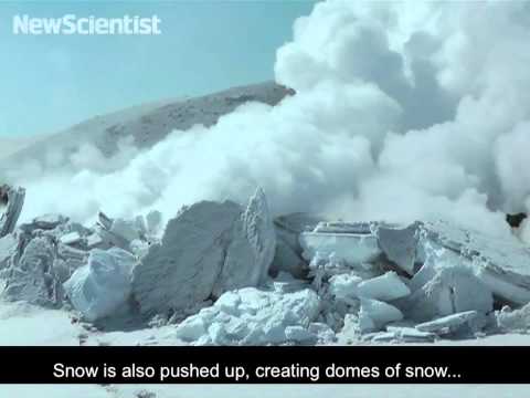 Red Hot Lava Battles Snow as Volcano Erupts